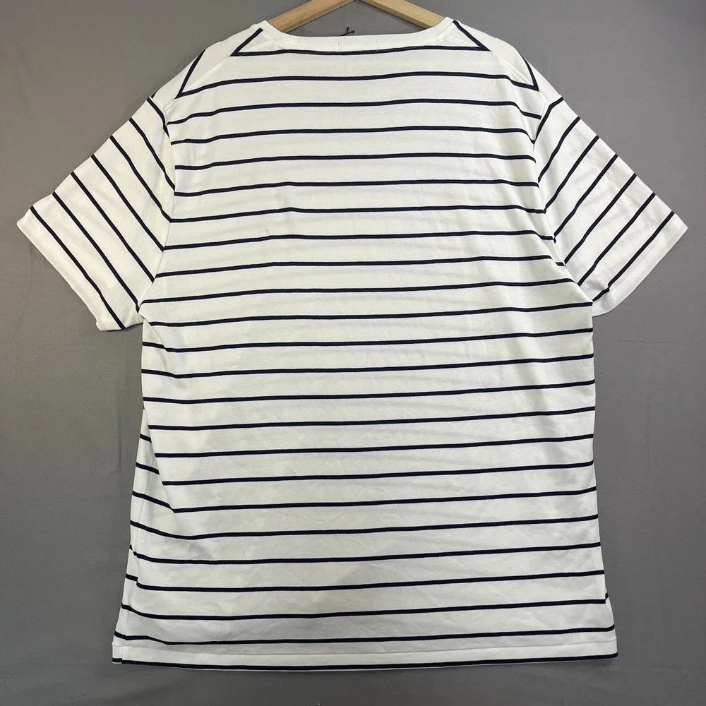 Polo Ralph Lauren Men's Blue/White Stripe Classic Fit Short Sleeve T-Shirt (2XL)